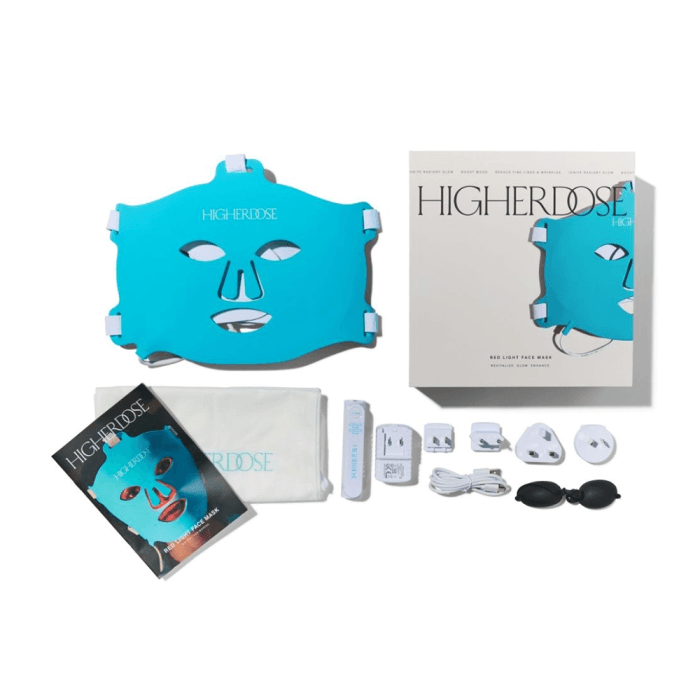 HIGHERDOSE® raudonos šviesos ir artimų infraraudonųjų spindulių veido kaukė, 1 vnt.-1