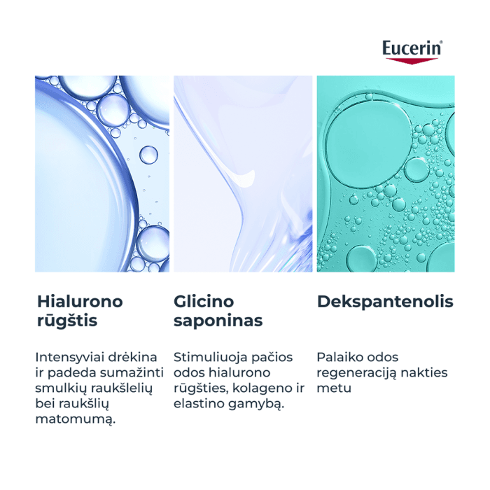EUCERIN stangrinamasis naktinis kremas HYALURON-FILLER +3x EFFECT, papildymo pakuotė, 50 ml-2
