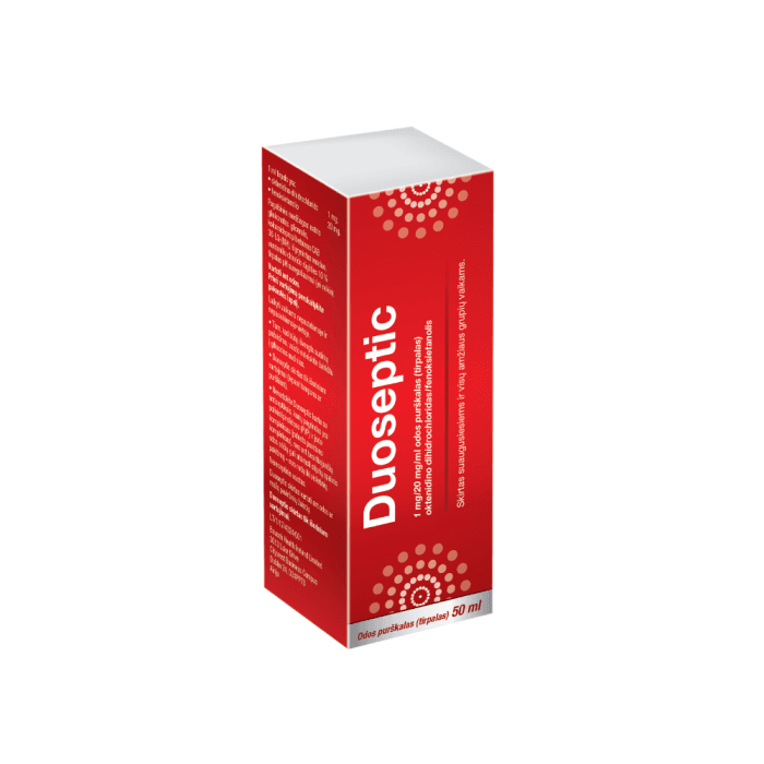 DUOSEPTIC odos purškalas (tirpalas), 50 ml, odos purškalas, tirpalas, N1