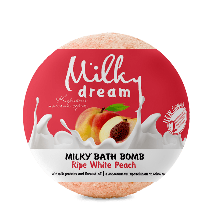 MILKY DREAM, Vonios burbulas Milky Baltas persikas, 100 g