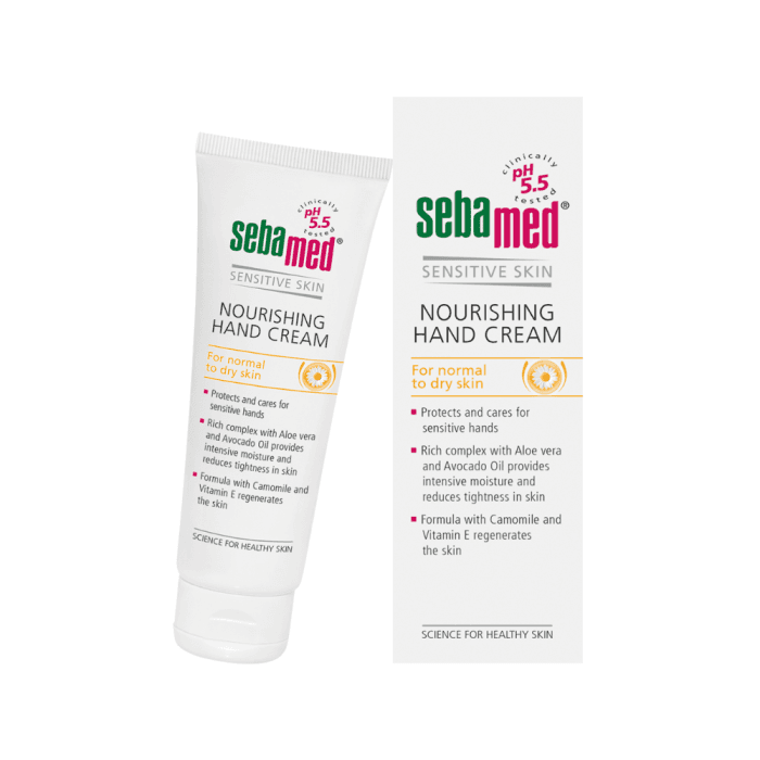 SEBAMED maitinamasis rankų kremas su vitaminu E, 75 ml