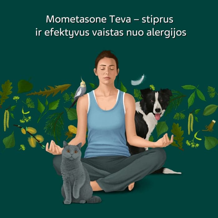 MOMETASONE TEVA, 50µg/dozėje, 60 dozių, nosies purškalas, suspensija, N1-2