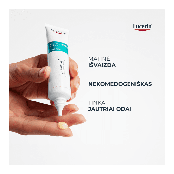EUCERIN matinį efektą suteikiantis fluidas riebiai, į aknę linkusiai odai DERMOPURE CLINICAL, 40 ml-2
