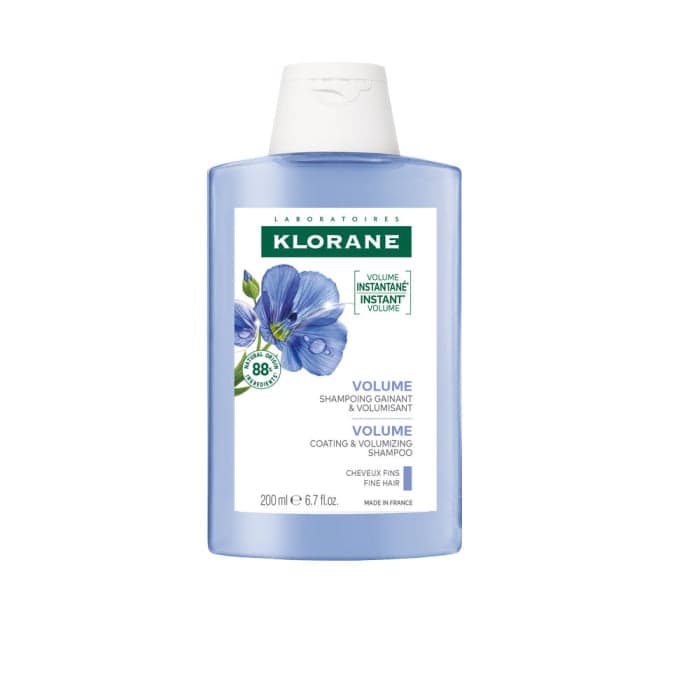KLORANE šampūnas suteikiantis plaukams purumo, su linų pluošto ekstraktu, 200 ml