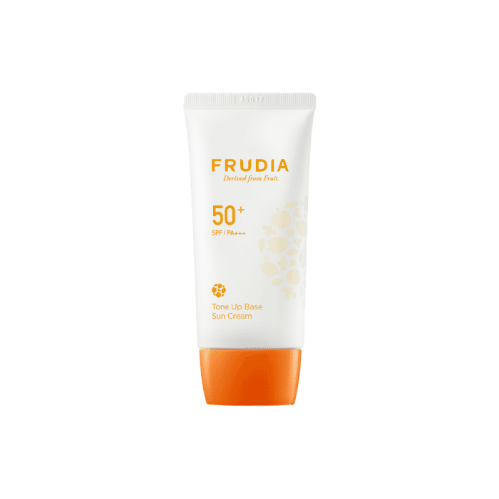FRUDIA apsauginis kremas nuo saulės ir koreguojamasis makiažo pagrindas TONE UP BASE, SPF 50+/PA++, 50 g