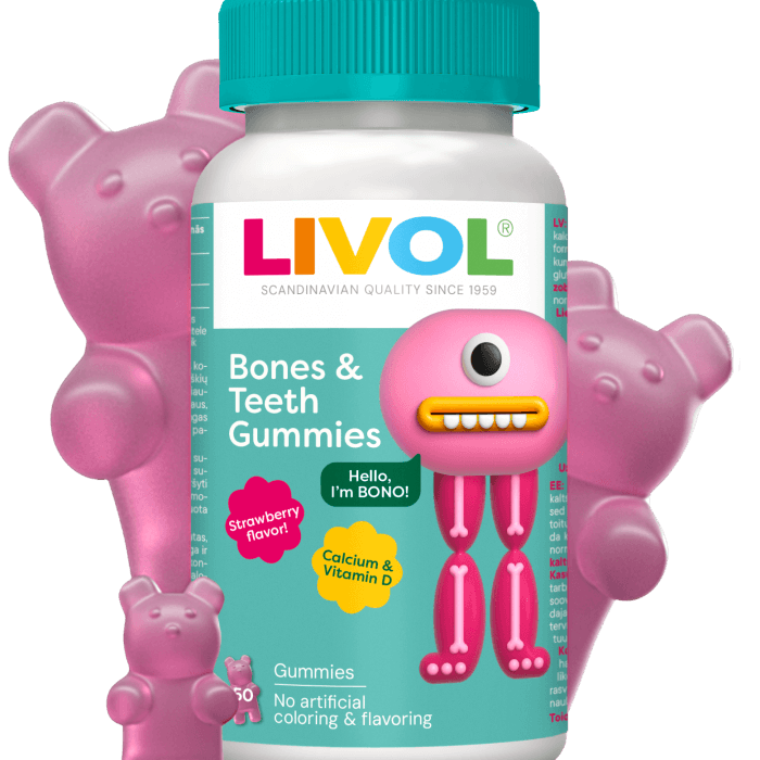 LIVOL Bones & Teeth guminukai, 50 guminukų-1