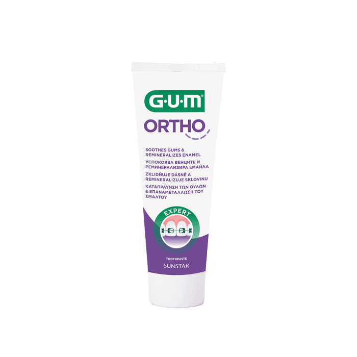 SUNSTAR GUM dantų pasta nešiojantiems ortodontinius prietaisus ORTHO, nuo 7 m., 75 ml-1