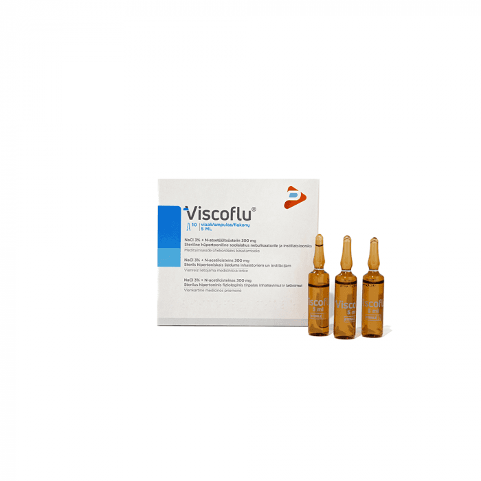 VISCOFLU tirpalas inhaliavimui ir lašinimui, nuo 2 m., 10 vnt., 5 ml-1
