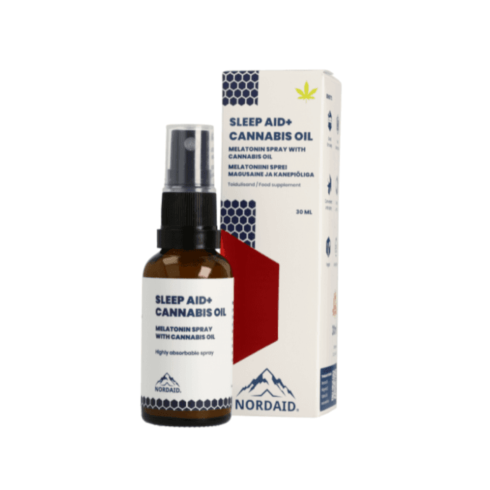 NORDAID SLEEP AID MELATONIN+CANNABIS OIL purškalas 1mg, 30 ml-1