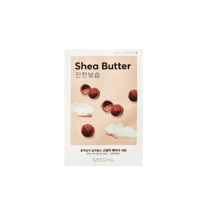 MISSHA lakštinė veido kaukė su taukmedžio sviestu, Airy Fit Sheet Mask Shea Butter, 19 g