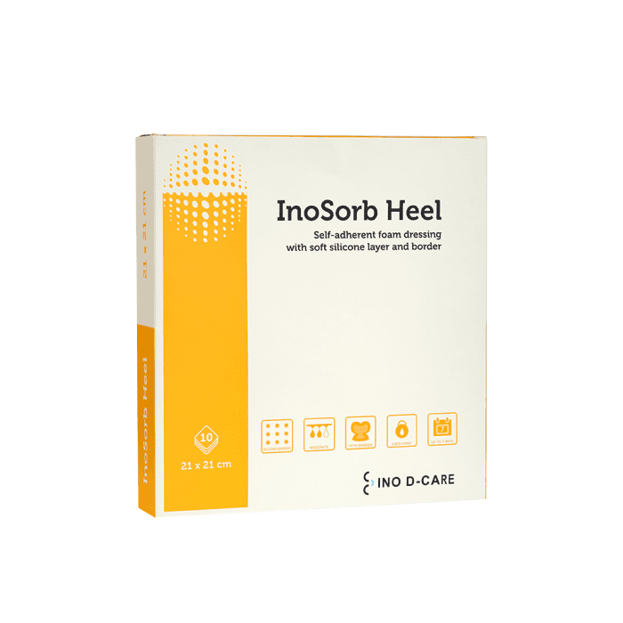 INOSORB silikoninis tvarstis HEEL, 21 x 21 cm, 10 vnt.