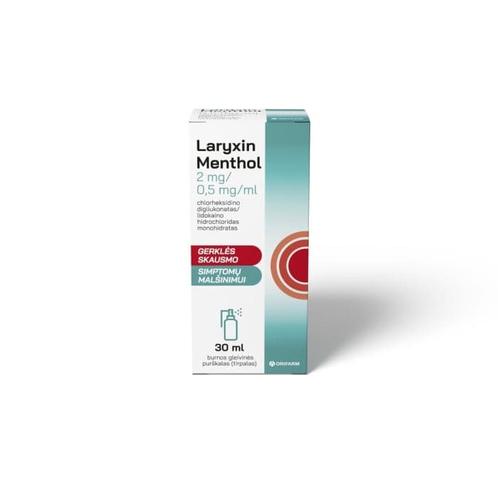 Laryxin Menthol 2 mg/0,5 mg/ml, burnos gleivinės purškalas, tirpalas, N1