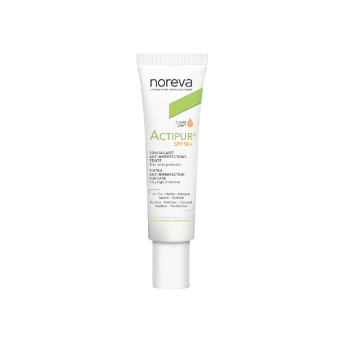 NOREVA tonuojamasis BB veido kremas ACTIPUR, SPF 50+, šviesaus atspalvio, 30 ml