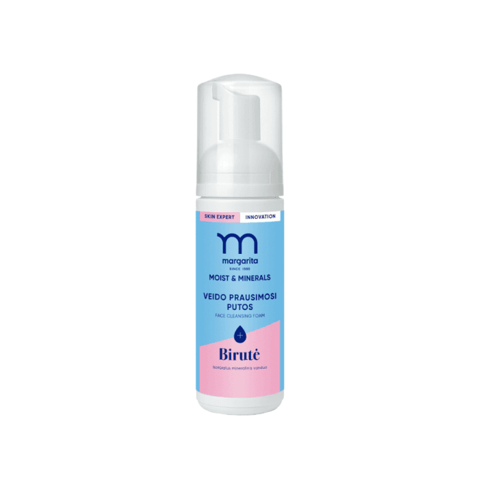 MARGARITA veido prausimosi putos su mineraliniu vandeniu „Birutė“ MOIST & MINERALS, 150 ml