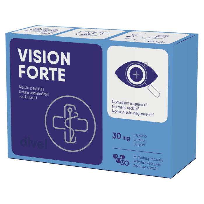 OLVEL regėjimui VISION FORTE, 30 minkštų kapsulių-1