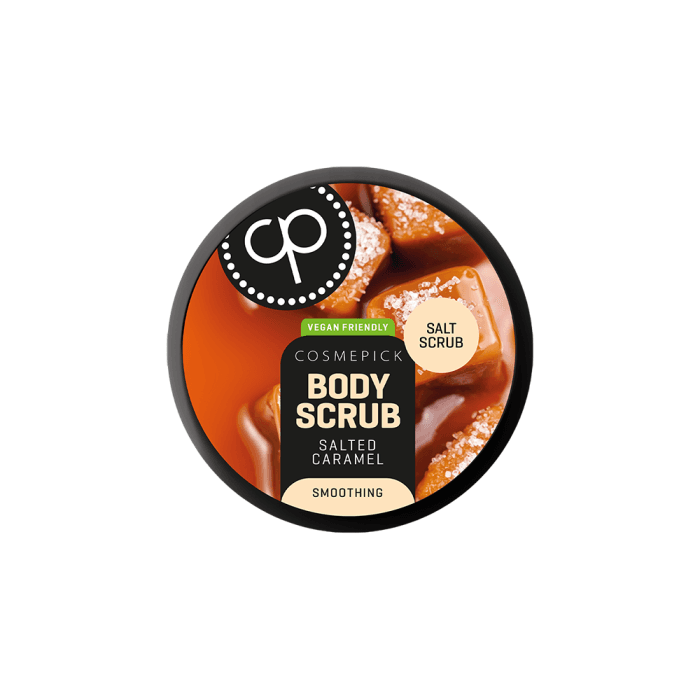 COSMEPICK glotninamasis druskos kūno šveitiklis, sūrios karamelės kvapo, 250 ml-1