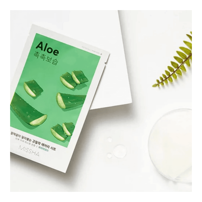 MISSHA lakštinė veido kaukė su alaviju Airy Fit Aloe Sheet, 19 g-1