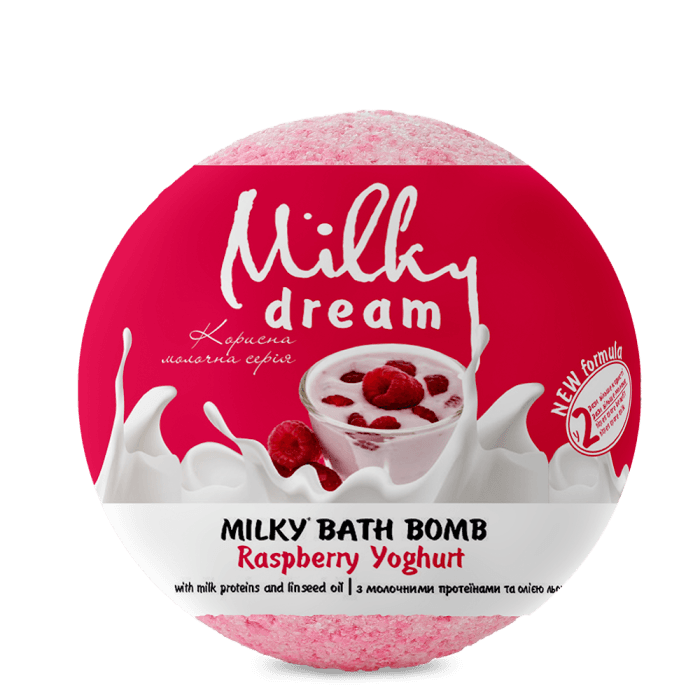 MILKY DREAM, Vonios burbulas Milky Avietės yoghurt, 100 g