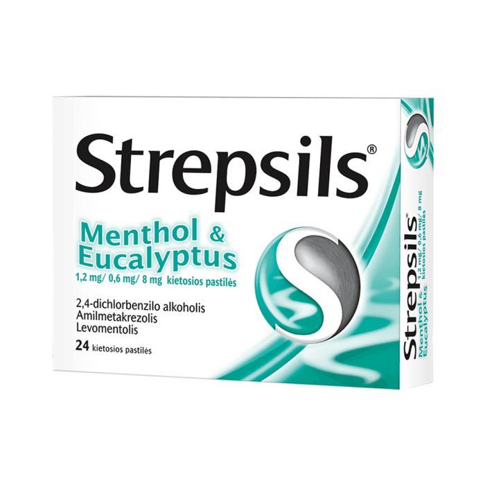 Strepsils Menthol & Eucalyptus 1,2 mg/0,6 mg/8 mg, kietosios pastilės, N24-2