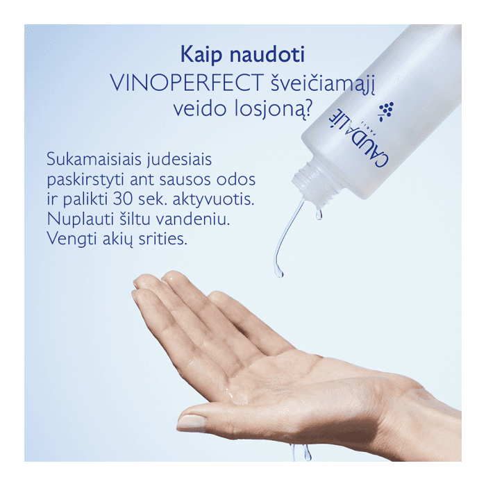 CAUDALIE šveičiamasis veido losjonas pigmentuotai odai VINOPERFECT CONCENTRATED BRIGHTENING GLYCOLIC ESSENCE, 100 ml-2