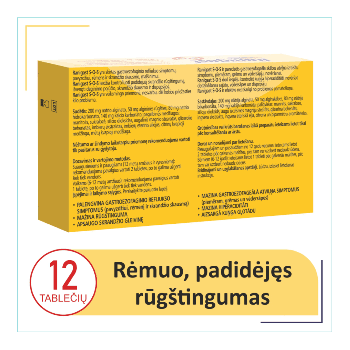 RANIGAST S-O-S, 12 kramtomųjų tablečių-1
