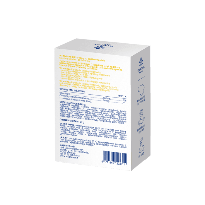 VITAMINAS C PROLONG 500 MG, 30 tablečių-2