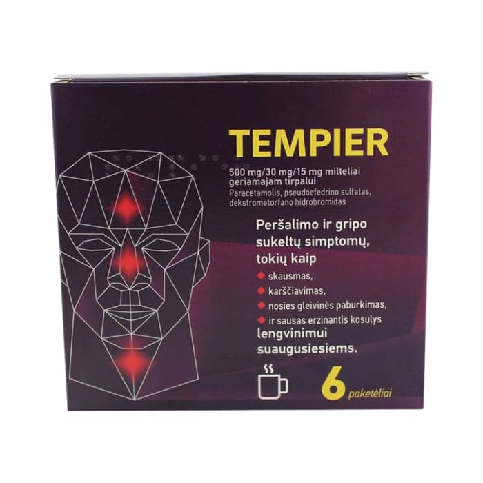 TEMPIER 500 mg/30 mg/15 mg milteliai geriamajam tirpalui, milteliai geriamajam tirpalui, N6-1