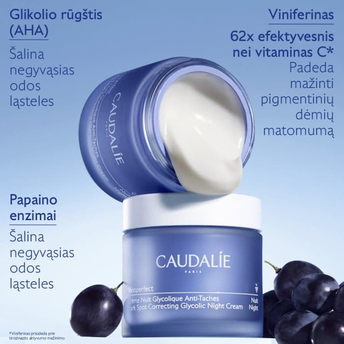 CAUDALIE naktinis veido kremas pigmentuotai odai VINOPERFECT GLYCOLIC NIGHT CREAM, 50 ml-2