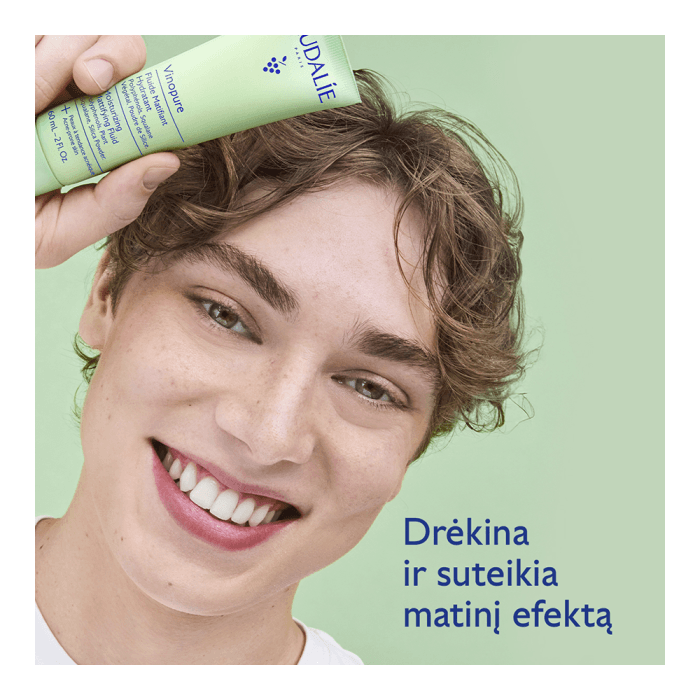 CAUDALIE veido kremas blizgėti linkusiai odai VINOPURE MOISTURIZING MATTIFYING FLUID, 60 ml-1