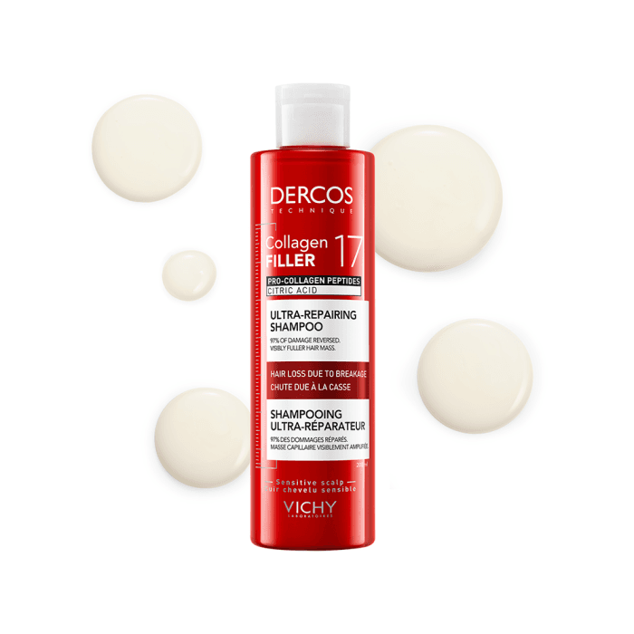 VICHY intensyvaus poveikios gaivinamasis šampūnas DERCOS COLLAGEN 17 FILLER, 200 ml-1