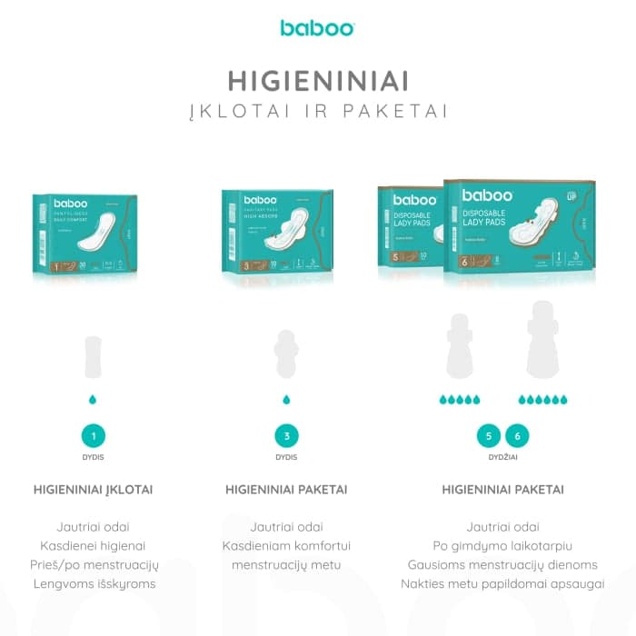 BABOO higieniniai paketai, 10 vnt, 3 dydis, 10 vnt.-2