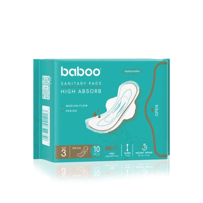 BABOO higieniniai paketai, 10 vnt, 3 dydis, 10 vnt.