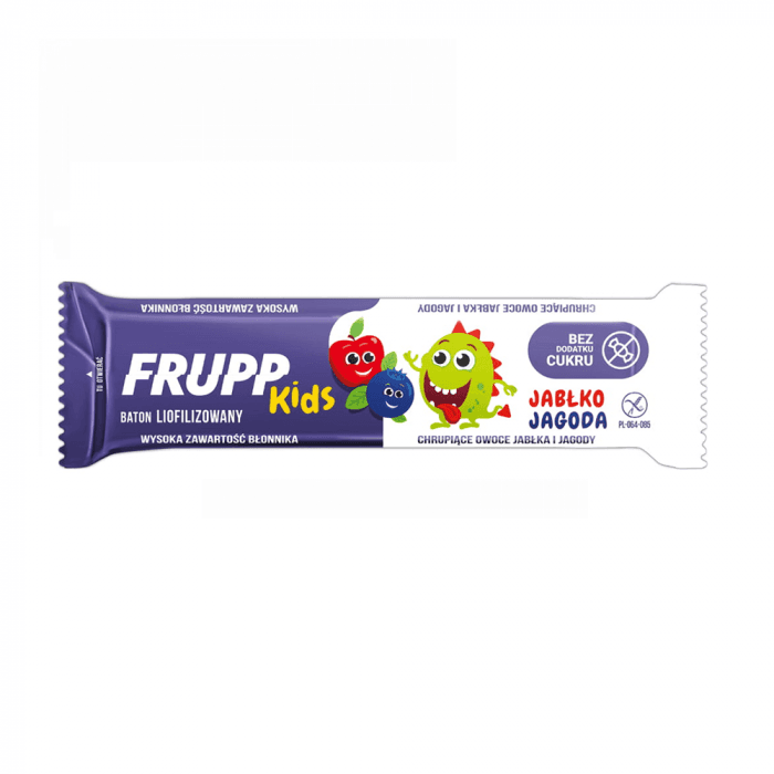 YUMYUM liofilizuotų obuolių ir mėlynių batonėlis FRUPP, 9 g