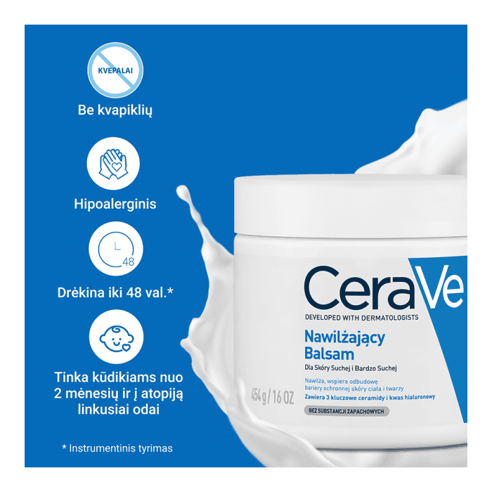 CERAVE drėkinamasis kremas sausai odai, 454 ml-2