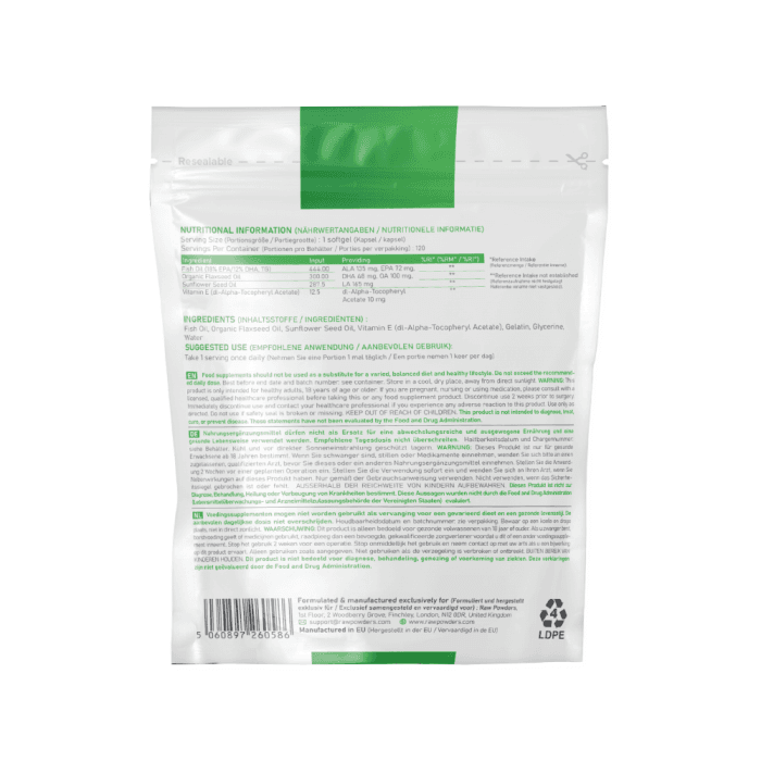 RAW POWDERS OMEGA 3-6-9, 120 minkštų kapsulių-1