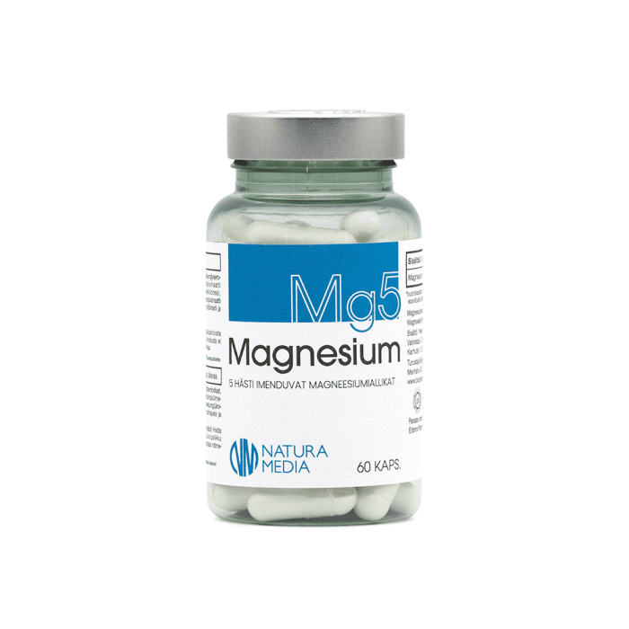 NATURA MEDIA maisto papildas Mg5 MAGNESIUM, 125 mg, 60 kapsulių
