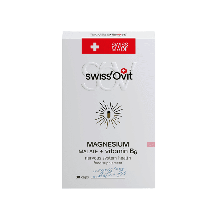 SWISSOVIT magnio malatas + vitaminas B6, 30 kapsulių-1