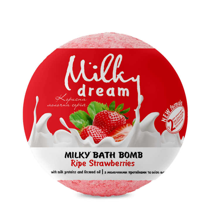 MILKY DREAM, Vonios burbulas Milky Prinokusios braškės, 100 g
