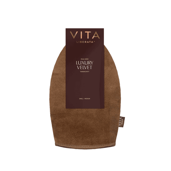 VITA LIBERATA dvipusė pirštinė savaiminio įdegio produktams paskirstyti, 1 vnt.