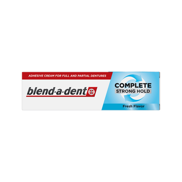 Fiksuojamasis dantų protezų kremas BLEND A DENT Complete Strong Hold, Fresh Flavor, 47 g