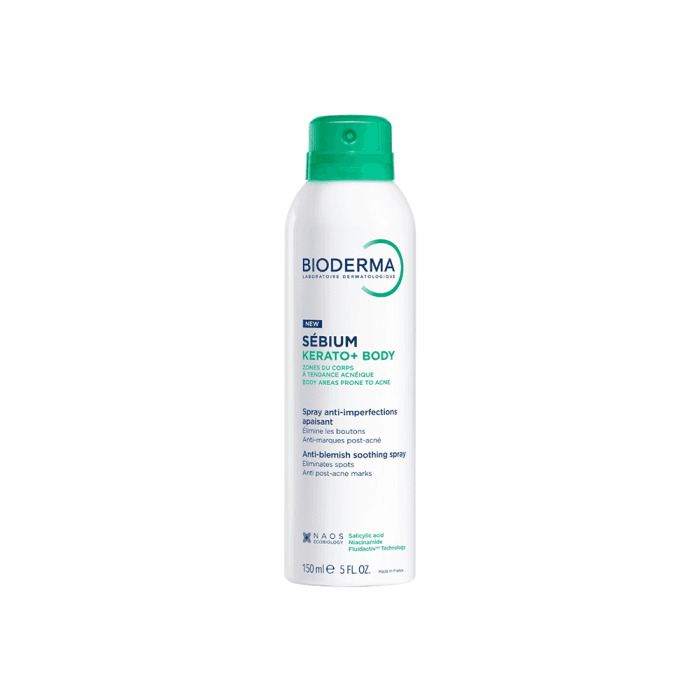 BIODERMA raminamasis kūno purškiklis į aknę linkusiai odai Sebium Kerato+ Body, 150 ml