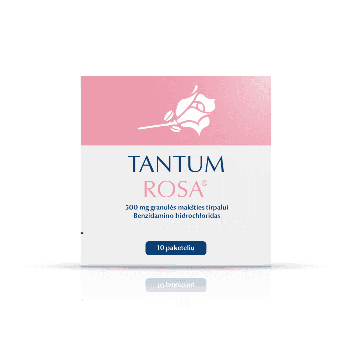 TANTUM ROSA 500 mg, granulės makšties tirpalui, N10