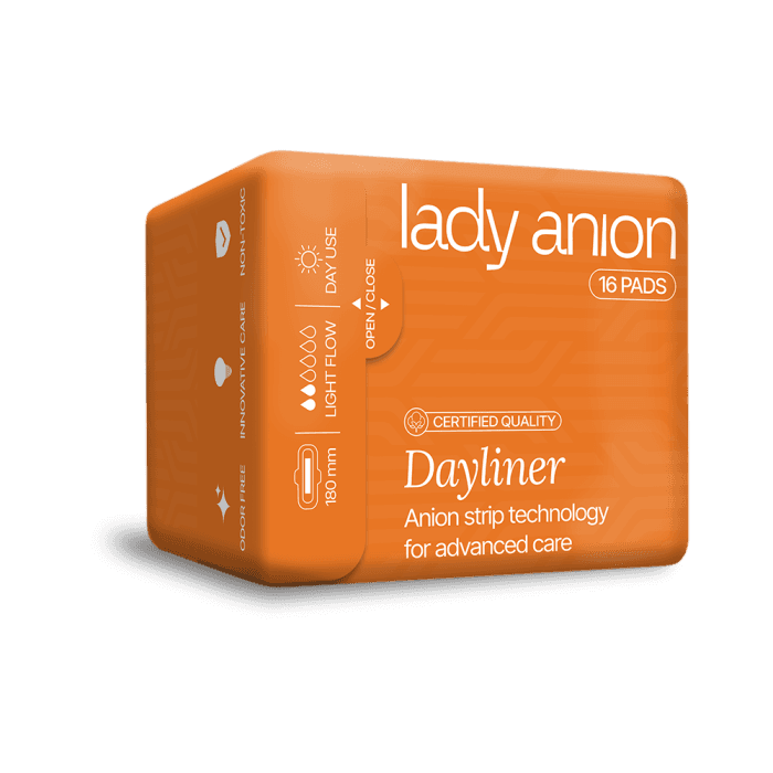 LADY ANION įklotai su sparneliais ir anijonų juostele, 16 vnt.