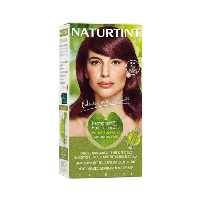 NATURTINT ilgalaikiai plaukų dažai be amoniako NATURALLY BETTER, 5M LIGHT MAHOGANY CHESTNUT, 170 ml