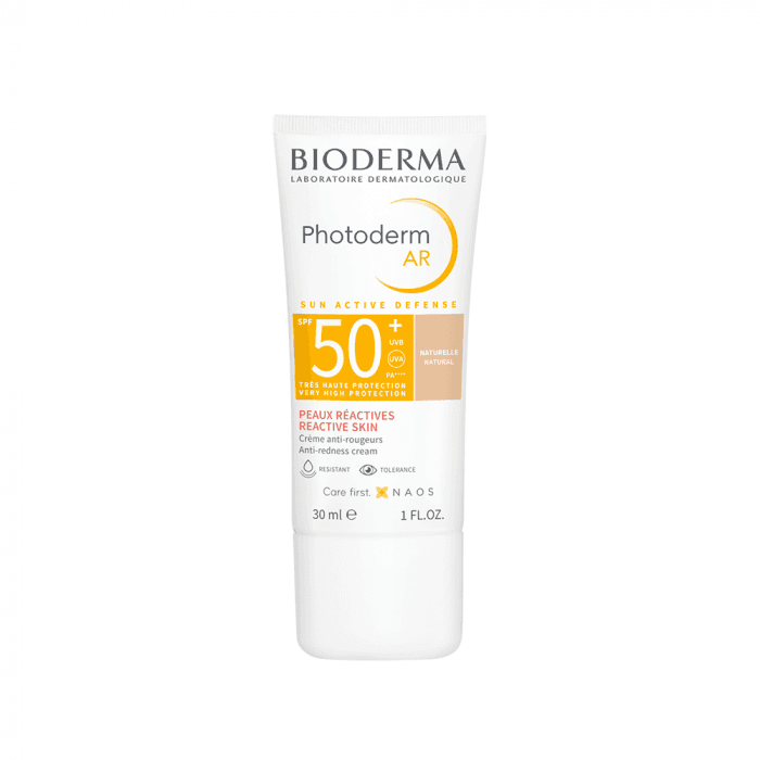 BIODERMA apsauginis kremas nuo saulės į raudonį linkusiai odai su išsiplėtusiais kapiliarais PHOTODERM AR, SPF50+, 30 ml