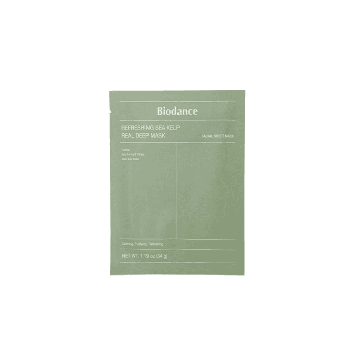 BIODANCE lakštinė kaukė REFRESHING SEA KELP REAL DEEP, 34 g