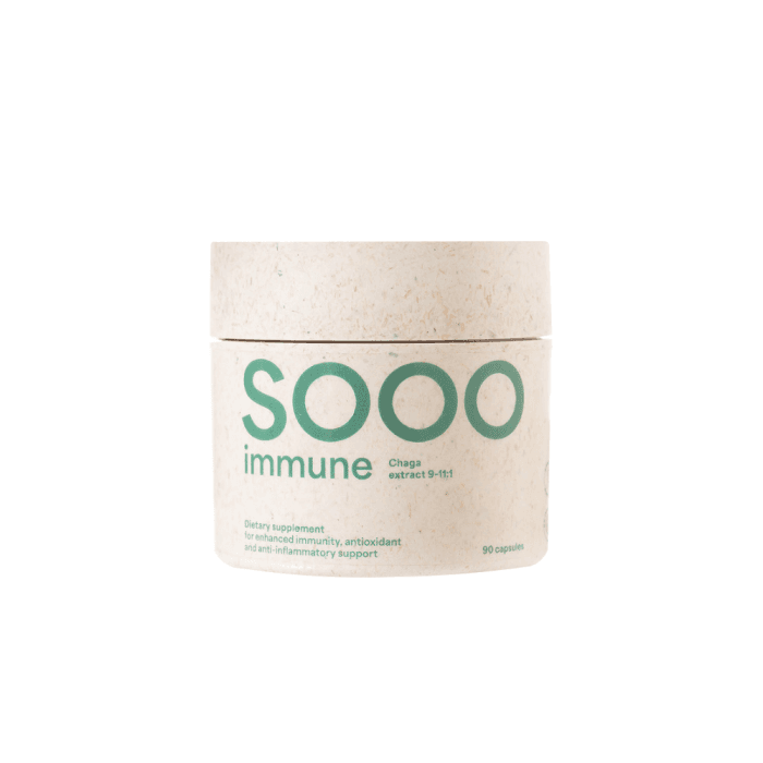 SOOO immune: Chaga ekstraktas 9-11:1, 90 kapsulė-2