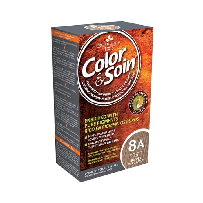 COLOR & SOIN plaukų dažai be amoniako 8A Ash Blond, 135 ml
