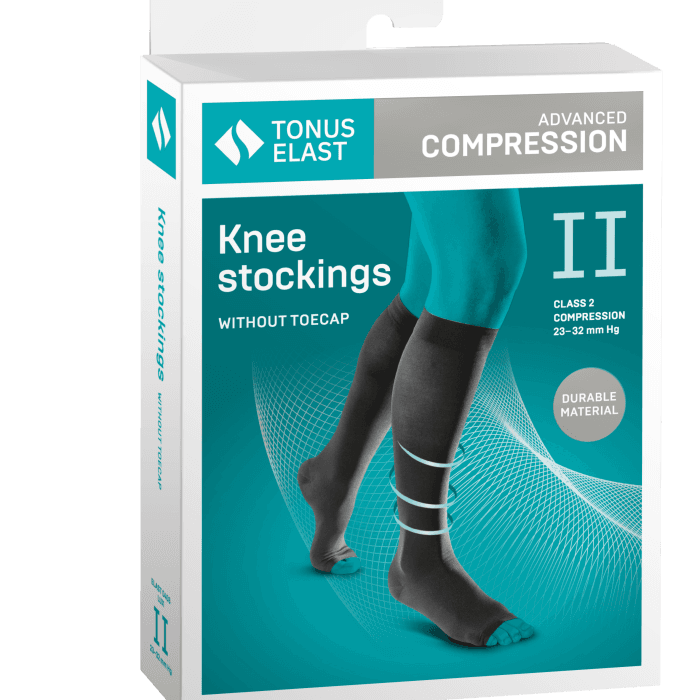 TONUS ELAST medicininės kompresinės puskojinės, kūno spalva, 23–32 mm HG, 4 dydis, 2 ūgis, 2 klasė, 1 pora