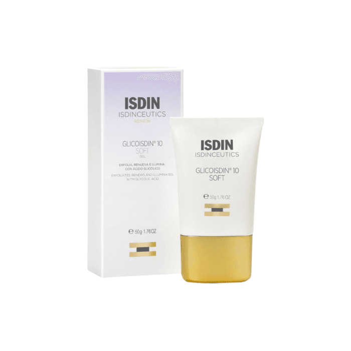 ISDIN šveičiamasis veido gelis su glikolio rūgštimi ISDINCEUTICS GLICOISDIN 10 SOFT, 50 ml